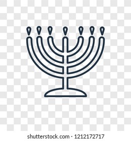 Big Menorah concept vector linear icon isolated on transparent background, Big Menorah concept transparency concept in outline style