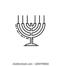 Big Menorah  icon. Element of Jewish icon for mobile concept and web apps. Thin line Big Menorah  icon can be used for web and mobile