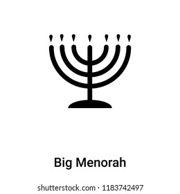 Big Menorah icon vector isolated on white background, logo concept of Big Menorah sign on transparent background, filled black symbol