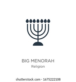 Big menorah icon vector. Trendy flat big menorah icon from religion collection isolated on white background. Vector illustration can be used for web and mobile graphic design, logo, eps10