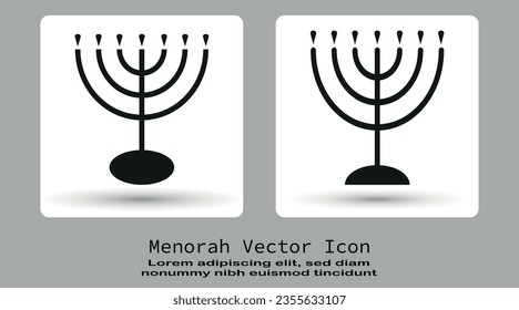 Big Menorah vector icon isolated on white background.