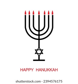 Big Menorah vector icon isolated hanukkah, Big Menorah transparency logo concept love light