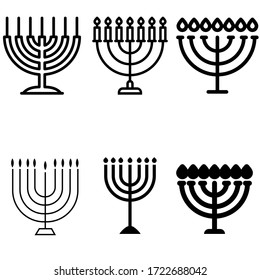 Big Menorah Vektorsymbol gesetzt. hanukkah Illustrationszeichenkollektion. 