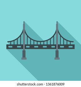 Big metal bridge icon. Flat illustration of big metal bridge vector icon for web design