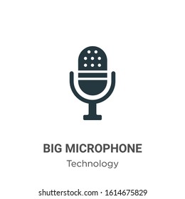 Big microphone glyph icon vector on white background. Flat vector big microphone icon symbol sign from modern technology collection for mobile concept and web apps design.