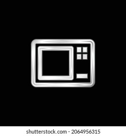Big Microwave Oven silver plated metallic icon