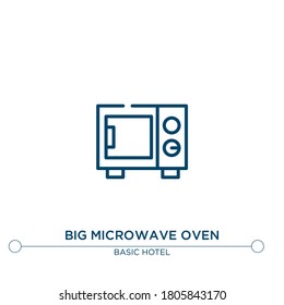 big microwave oven vector line icon. Simple element illustration. big microwave oven outline icon from basic hotel set concept. Can be used for web and mobile
