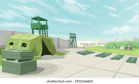 big military training base green color
