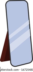 Big mirror, illustration, vector on white background.