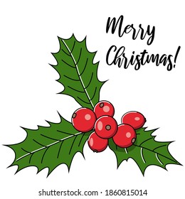 big mistletoe with greeting, merry christmas