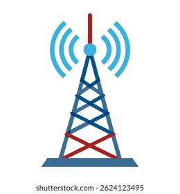 big mobile network tower anteena vector icon on white background