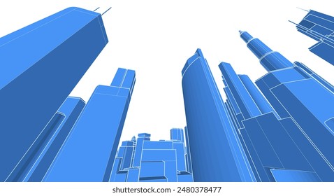 big modern city 3d illustration