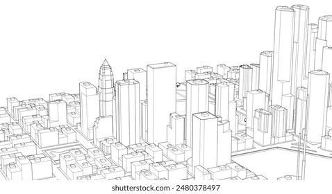 big modern city 3d illustration