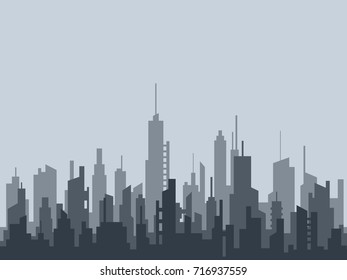 Big modern city silhouette vector illustration