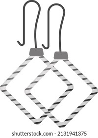 Big modern earrings, illustration, vector on a white background.