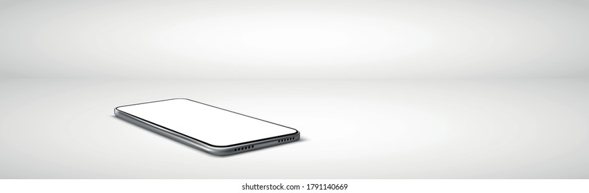 Big modern smartphone on white background - Vector illustration