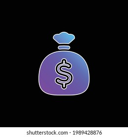 Icono de vector de gradiente azul Big Money Bag