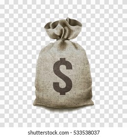 Big Money Bag On A Transparent Background