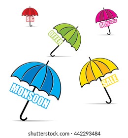 big monsoon offer promotion banner design vector