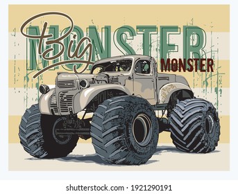 Big monster pictures vector illustration for your Tee shirt or your idea