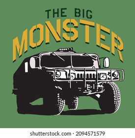 Big monster pictures vector illustration for your Tee shirt or your idea