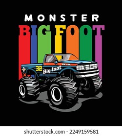Big monster pictures vector illustration for your Tee shirt or your idea