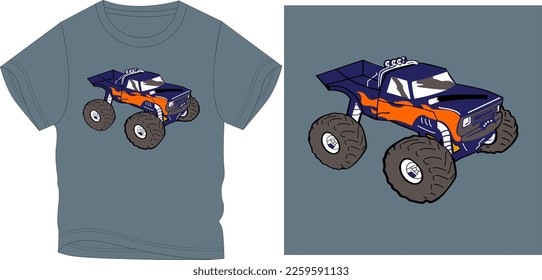 
big monster truck Graphic design vector