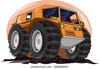 the big monster truck illustration vector