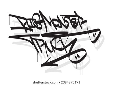 BIG MONSTER TRUCK word graffiti tag style