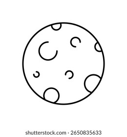 Ícone de Linha de Corpo Celeste da Lua Grande