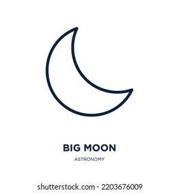 big moon icon from astronomy collection. Thin linear big moon, star, moon outline icon isolated on white background. Line vector big moon sign, symbol for web and mobile