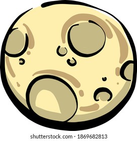 Big moon, illustration, vector on white background.
