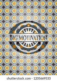 Big Motivation arabesque emblem background. arabic decoration.