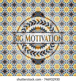 Big Motivation arabesque emblem background. arabic decoration.