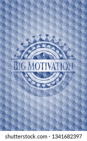 Big Motivation blue polygonal emblem.