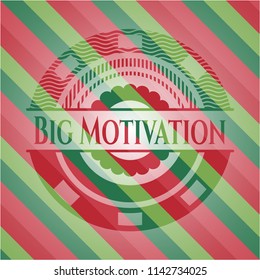 Big Motivation christmas emblem background.