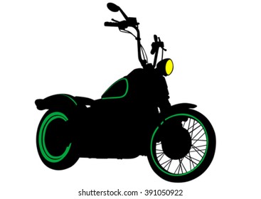 Big motor bike on white background
