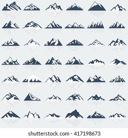 Big Mountain Icons Set Vector Illustration Stock Vector (Royalty Free ...