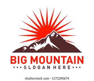 Big Mountain Logo Vector. Mountain Logo Template. Illustration