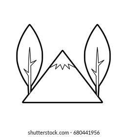 big mountains isolated icon