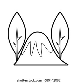 big mountains isolated icon