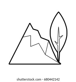 big mountains isolated icon