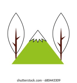 big mountains isolated icon