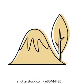 big mountains isolated icon
