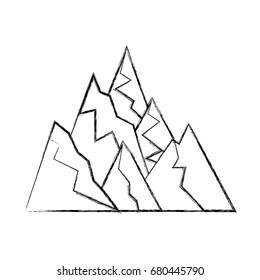 big mountains isolated icon