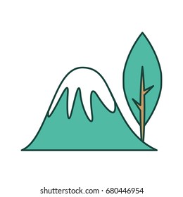big mountains isolated icon
