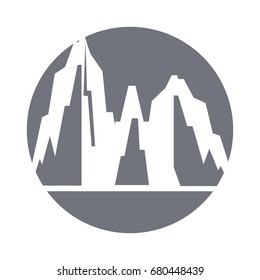 big mountains isolated icon