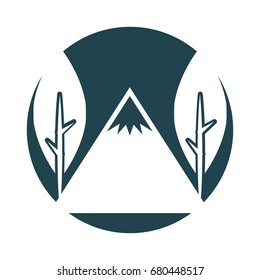 big mountains isolated icon