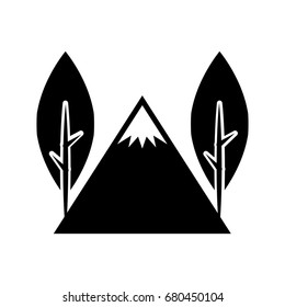 big mountains isolated icon