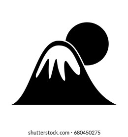 big mountains isolated icon